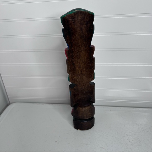 aztec wooden carved wood painted totem - Picture 8 of 13